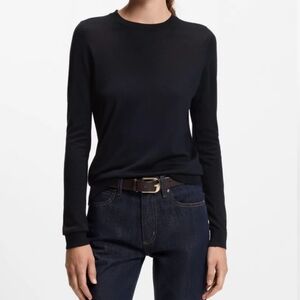 BOSS Hugo Boss Women Slim Fit Finest Italien Yarn Heather Blue/Black  Sweater M